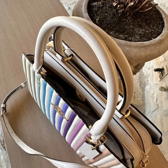 Coach Lillie Carryall With Ombre Quilting Crossbody Bag Satchel Chalk Multi NWT - Image 3 of 4