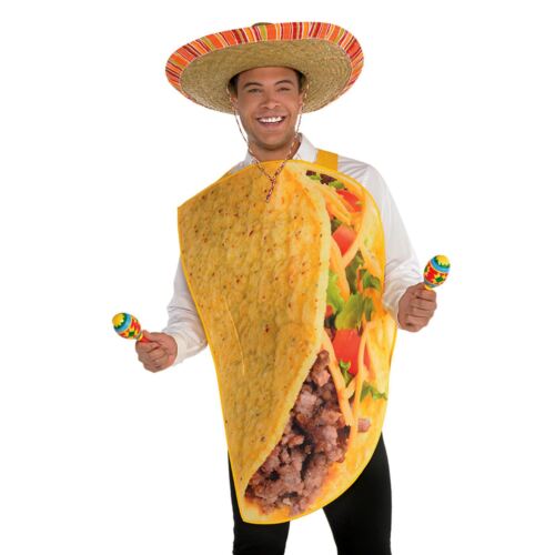 Adult Mens Novelty Mexico Mexican Fiesta Taco Fast Food Fancy Dress Costume Stag - 第 1/2 張圖片