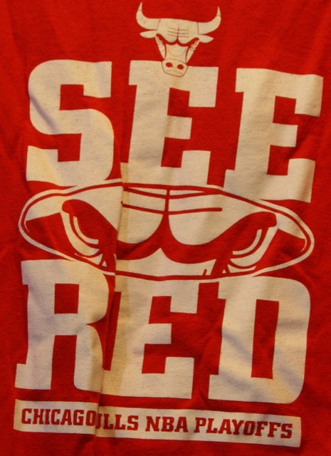 Chicago Bulls See Red NBA Playoffs Size XL T-Shirt SGA New for sale online