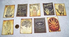 9~Halloween~Gipsy~Fortune Teller~Palmistry~Tarot~Fussy Cut~Linen Cardstock~Cards