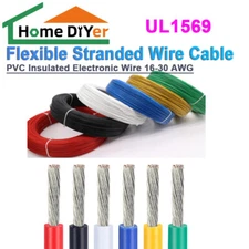 Flexible UL1569 Stranded Wire Cable PVC Insulated Electronic Wire 16-30AWG