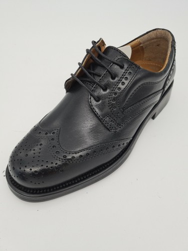 Oaktrak Mens Brogue Black Leather Lace 