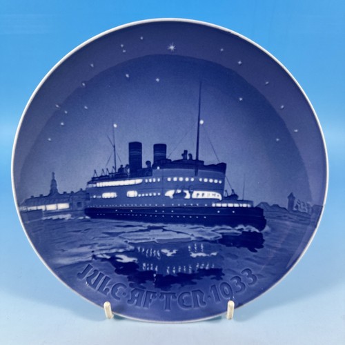 1933 BING GRONDAHL COPENHAGEN PLATE FERRY KORSOR NYBORG - Picture 11 of 15