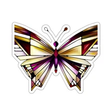 Sticker Majestic Art Deco Jewel-Toned Butterfly 2x2" 3x3" 4x4" 6x6 Cute Fun Gift
