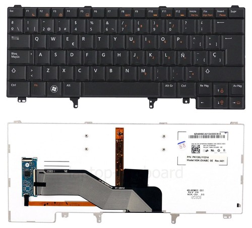 QWERTY ESPAÑOL Teclado DELL LATITUDE E5320 E5420 E5430 E5520 E6220 E6320 E6330 - Picture 1 of 2