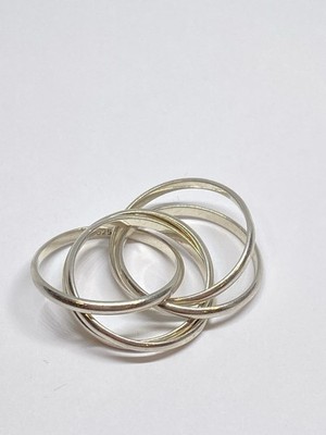 SIZE 4 STERLING SILVER 2g 925 MULTI STEP RING FINE JEWELRY