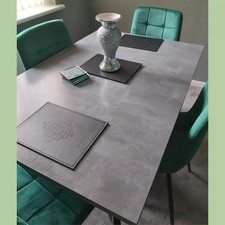 Modern Grey Dining Room Table Metal Legs Strong Leg Kitchen Breakfast Table Desk