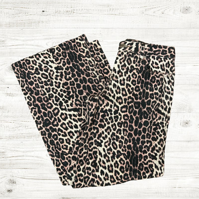 PacSun Women's Casey Low Rise Baggy Leopard Print Denim Jeans - Sz 25 (28x31)