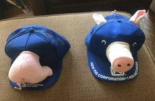 2 Hats  NEW PIG CORPORATION - 1985 Snapback  NOS Mesh Trucker Hat - Krazee Kaps