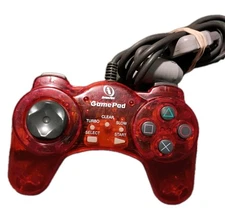 Interact Performance Pad Color Controller RED CLEAR Sony Playstation PS1 Tested