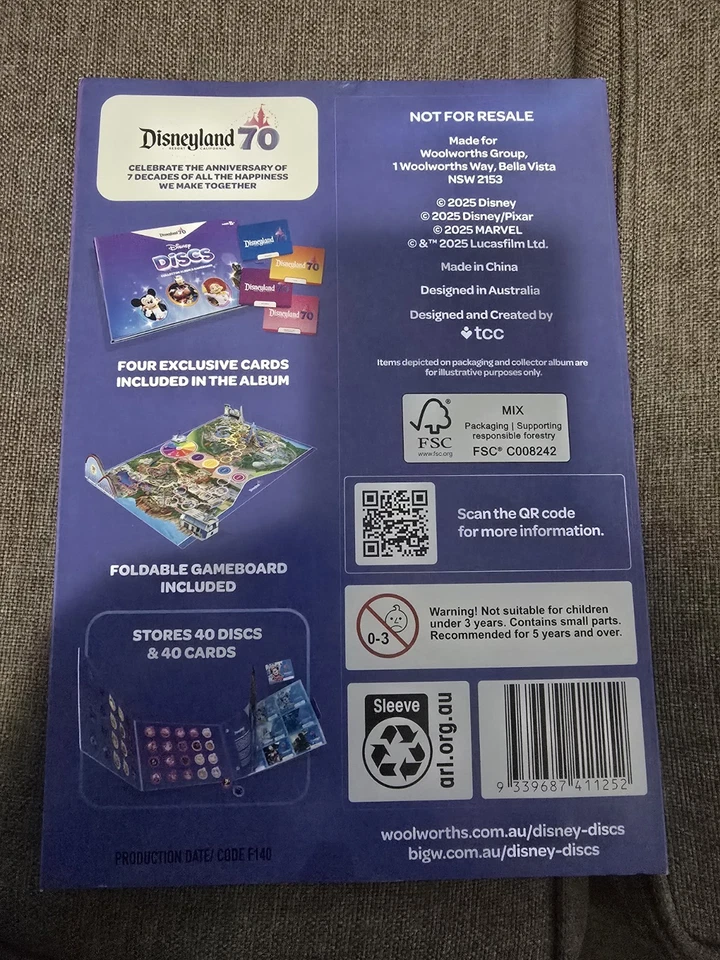 Woolworths Disney Discs Disneyland Collectors Album Case + 5 Disc Packets - image 2 of 3