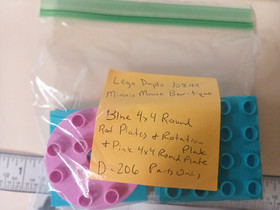 Lego Duplo 10844 Minnie Mouse Bow-tique Blue 4x4 Flat Round Rotation Plate Parts