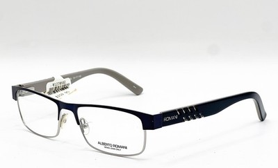 ALBERTO ROMANI AR 4002 5417 BLACK BLUE SILVER AUTHENTIC EYEGLASSES 54-17