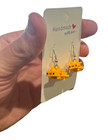 Axolotl Dangle Earrings Handmade with LEGO® Bricks Parts Yellow Axolotl — photo 2