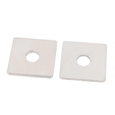M8 x 30mm Square Stainless Steel Flat Repair Plate Silver Tone 2pcs