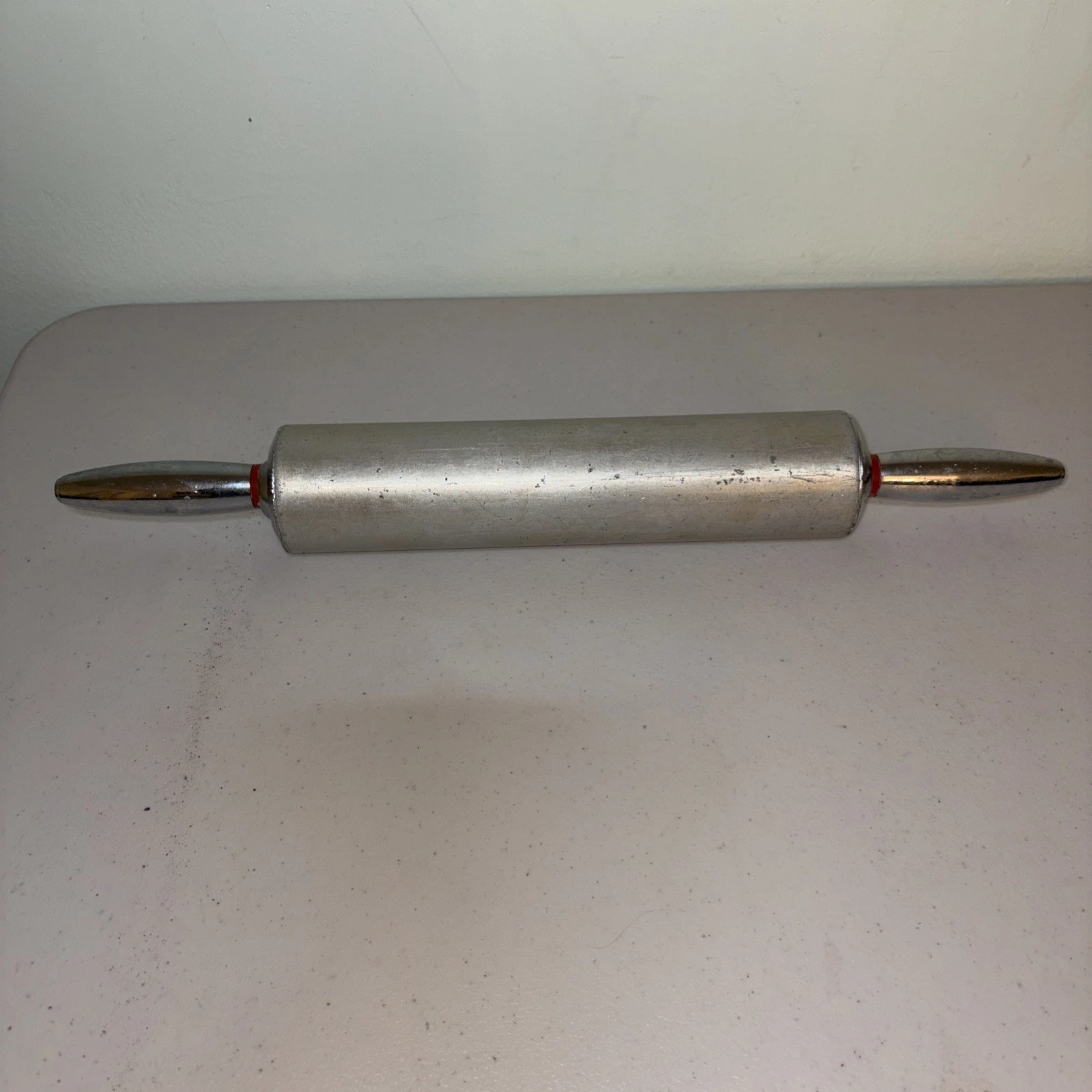 Vintage Heavy Duty Aluminum Rolling Pin Ball Bearing Handles /Red Grommets
Opens in a new window or
