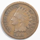 1864 Bronze Indian Head Penny Cent Good (G) Rim Dings
