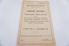 1978 Eastern Region Working Railway Timetable Sect YH Darlington Carlisle Conset