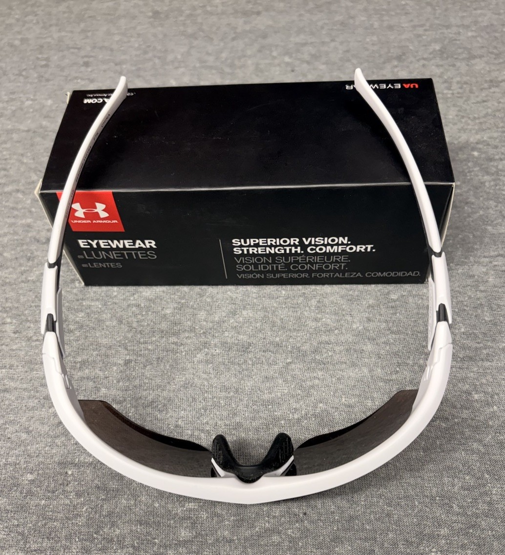 Under Armour Windup Satin White Baseball Tuned Youth Sunglasses