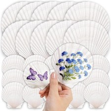 25PCS Large Natural Scallop Shells Craft Decor 4-5 Inch White DIY