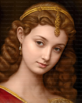 Fine Art Giclee Print, Renaissance Portrait of a Young Woman