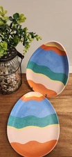 NEW TARGET Room Essentials EASTER EGG Melamine Plates SET 2 BPA FREE
