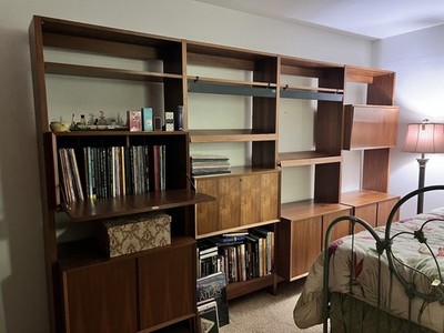 Poul Cadovius System Cado Walnut Wall Unit Bar Desk Lights Danish Modern MCM