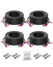 ZOSI 4-Pack 100ft (30m) BNC Video Power Cables, All-in-One 100FT, Black-100FT