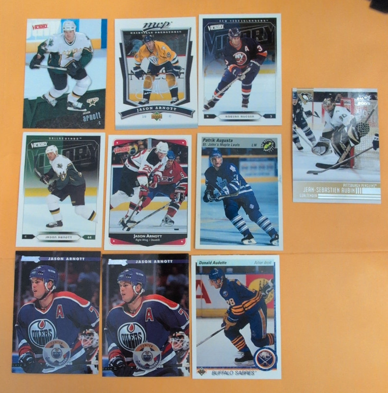 Upper Deck 1998-99 NHL Hockey Card Lot (9) Victory/MVP Arnott Aucoin