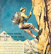 1951 Bonney Forge & Tool Works Advertisement Mountain Climber Vintage DWX11D