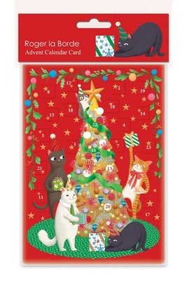 Miaow Factor Katze Adventskalender Karte 170 x 120 mm mit Umschlag Roger la Borde