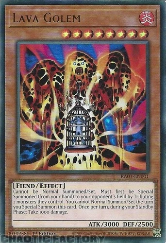 YUGIOH RA01-EN001 Lava Golem ULTRA Rare 1st Edition NM