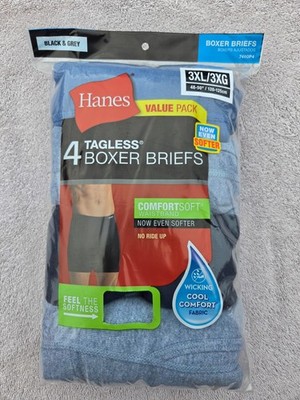 Hanes Men's Comfort Flex Cotton Boxer Brief 4-Pack  3XL NWT Big & Tall