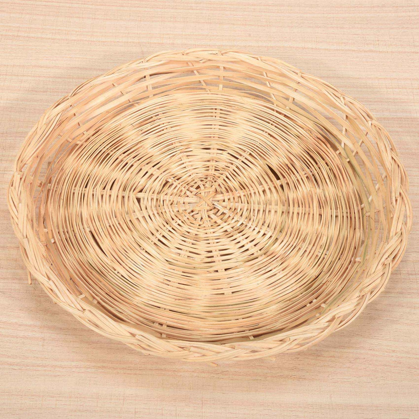 4 Pcs Bamboo  Plate Holder - 10 Inch Round Woven Plate Holder, Reusable 7101