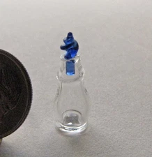 Mini Dollhouse Glass Jar w/ Blue Twist Top (removable) 7/8" H. Bright Delights