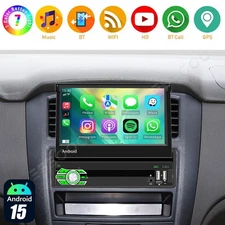 7" 4+64G Single 1DIN Car Stereo Carplay Touch Screen Flip out Player Bluetooth