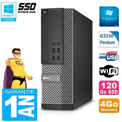 PC DELL 7020 SFF Intel G3220 RAM 4GB Festplatte 120GB SSD DVD-Brenner Wifi W7