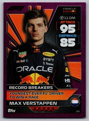 Topps Turbo Attax F1 2022 Max Verstappen #286 Pink Parallel 