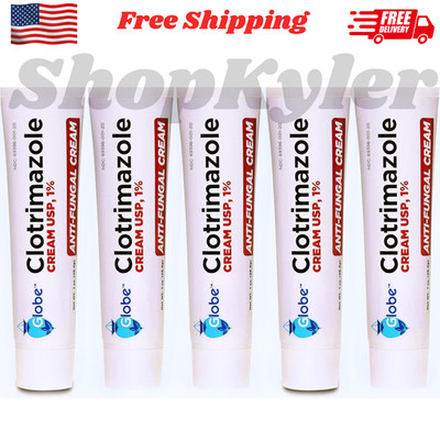 5 Pack Antifungal Cream 1% Athlete Foot Jock Itch Ringworm Treatment