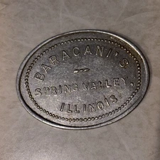 Vtg Baracani’s - Spring Valley, IL - 50 Cent Trade Token