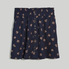 Madewell Paperbag Button-Front Mini Skirt Baby Corduroy Deep Indigo size S NH131