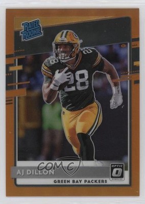 2020 Donruss Optic Rated Rookies Orange Prizm /199 AJ Dillon #174 Rookie RC 10no