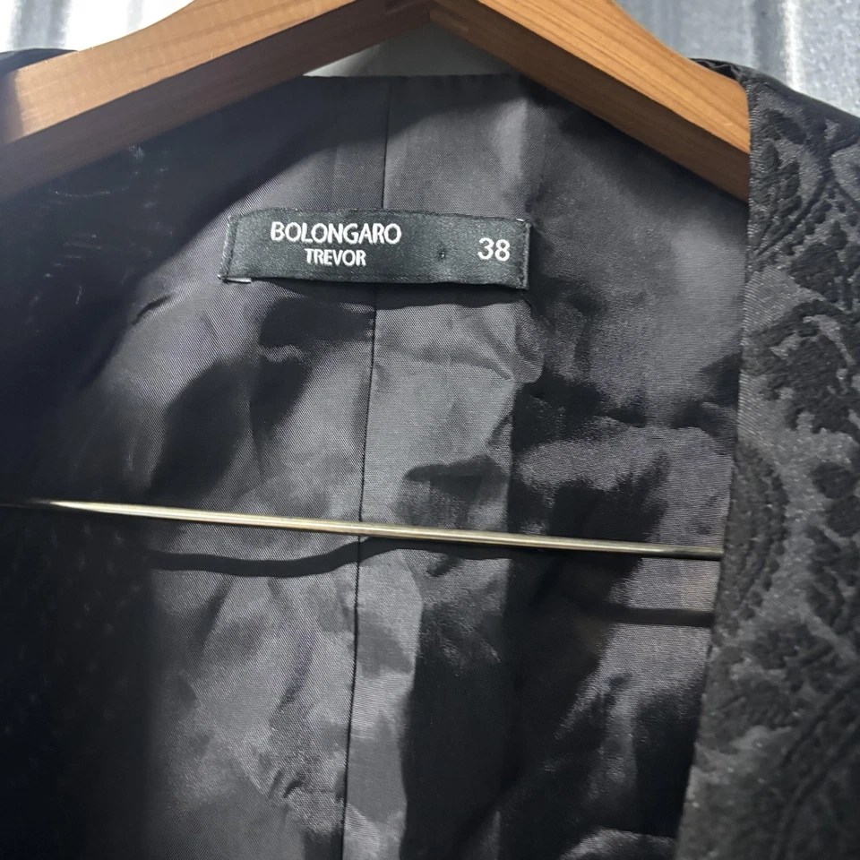 Bolongaro Trevor Vest Mens 38 Black Jacquard Paisley Formal Dress Waistcoat New - Image 3 of 4