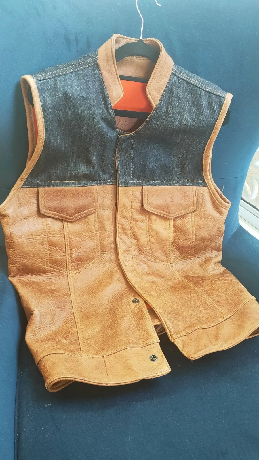 Grifter Masterson leather motorcycle vest - product detail image 1