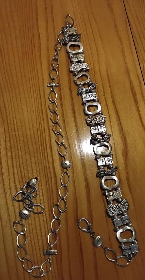 Cinturón de cadera Charm Inspirati Fe Coraje Paz Armonía Alegría Sueño Amor 49 pulgadas Largo Foto 2 de 4