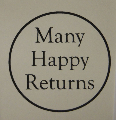 Unmontierter Stempel Viele Happy Returns im Kreis