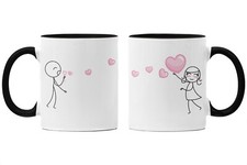 Trendation - Partner Tassen Set Geschenk für Sie Ihn Fernbeziehung Freundin Freu