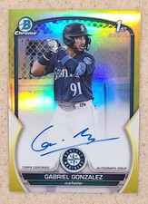 2023 Bowman Chrome Gabriel Gonzalez 1ST YELLOW REFRACTOR AUTO #/75 SSP CPS-GG