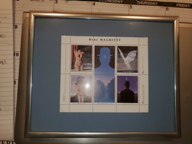 Rene Magritte Art Stamps framed