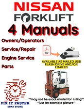 NISSAN FORKLIFT 1F2 MCP1F2A20LV SERVICE OPERATOR ENGINE PARTS MANUAL PDF USB